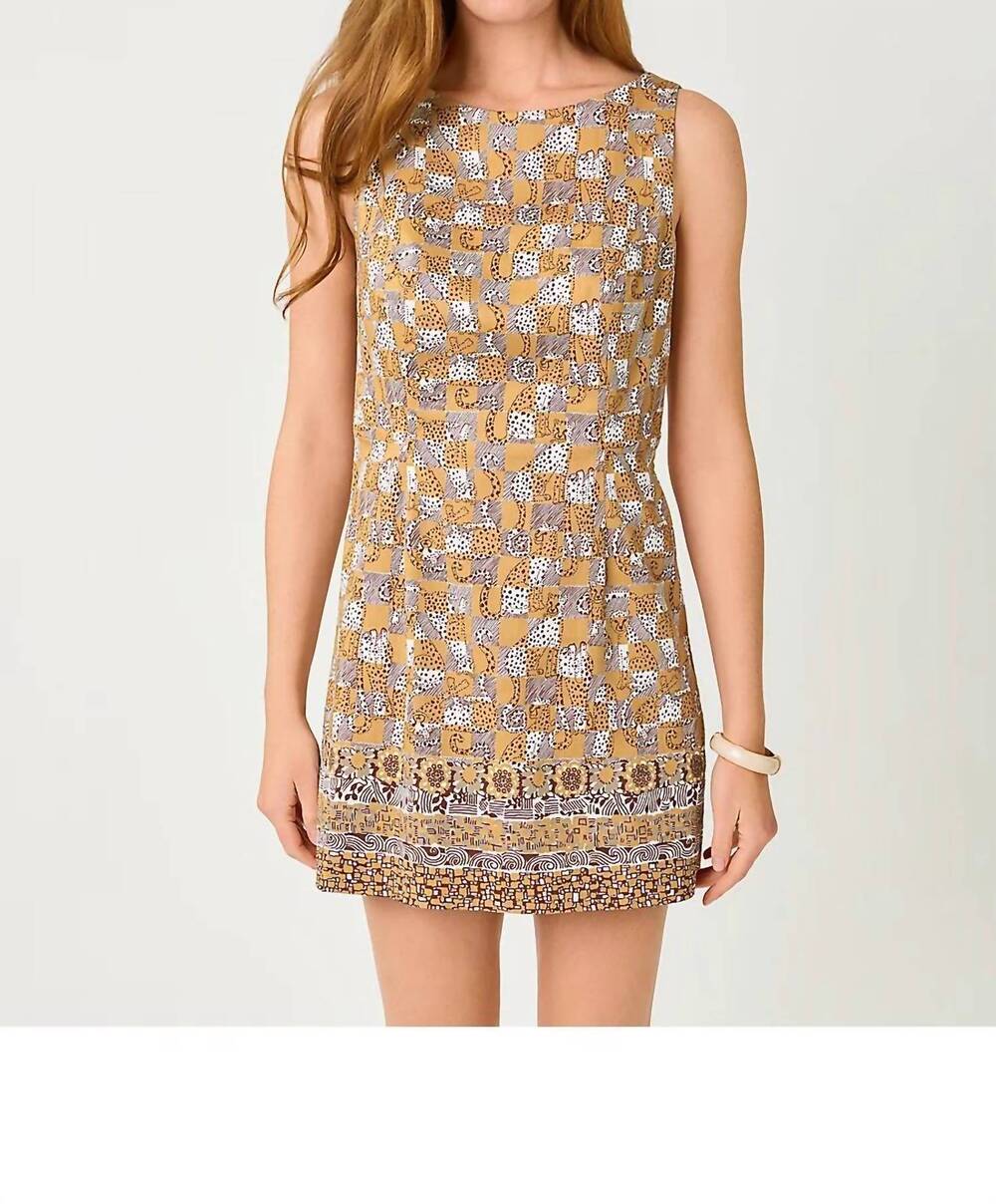 NEW LILLY PULITZER oriana shift romper in iced latte lil cheetah checks